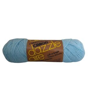 Vintage Caron Dazzleaire Sky Blue Acrylic & Nylon Blend Yarn 4 Ply 3 oz 1 Skein